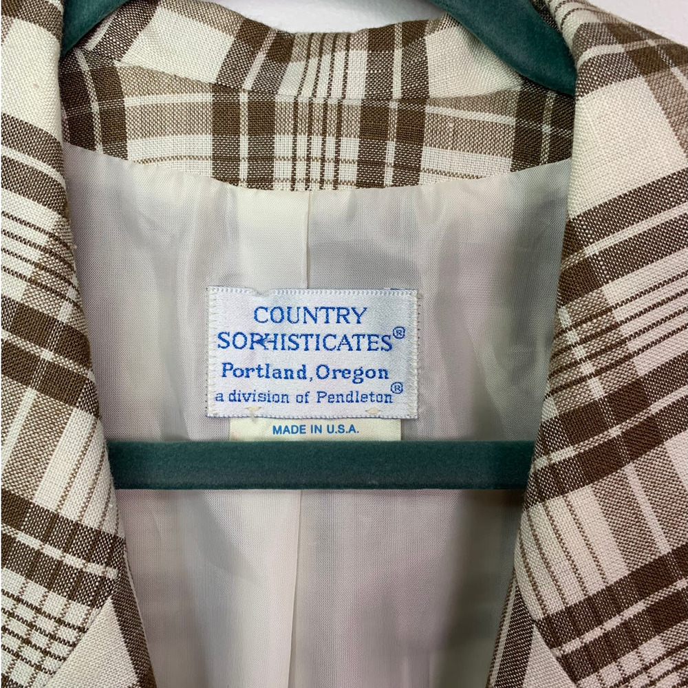 Pendleton Plade Oversized Blazer Jacket, Size 16 - image 2